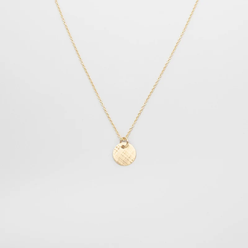 satin disc necklace | solid gold